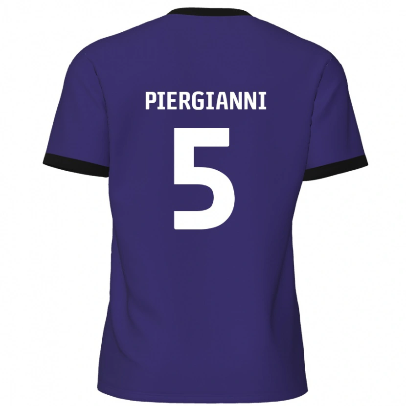 Danxen Uomo Maglia Carl Piergianni #5 Viola Kit Gara Away 2024/25 Maglietta