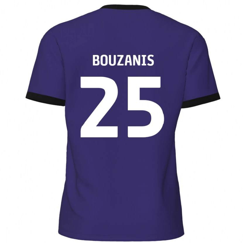 Danxen Uomo Maglia Dean Bouzanis #25 Viola Kit Gara Away 2024/25 Maglietta