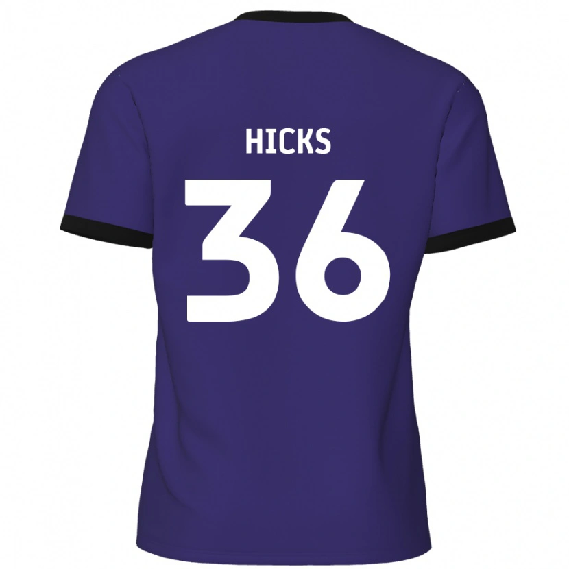 Danxen Uomo Maglia David Hicks #36 Viola Kit Gara Away 2024/25 Maglietta