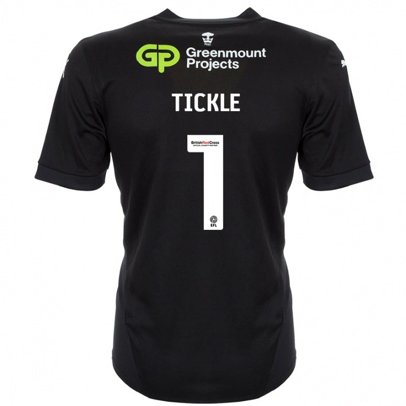 Danxen Uomo Maglia Sam Tickle #1 Nero Kit Gara Away 2024/25 Maglietta