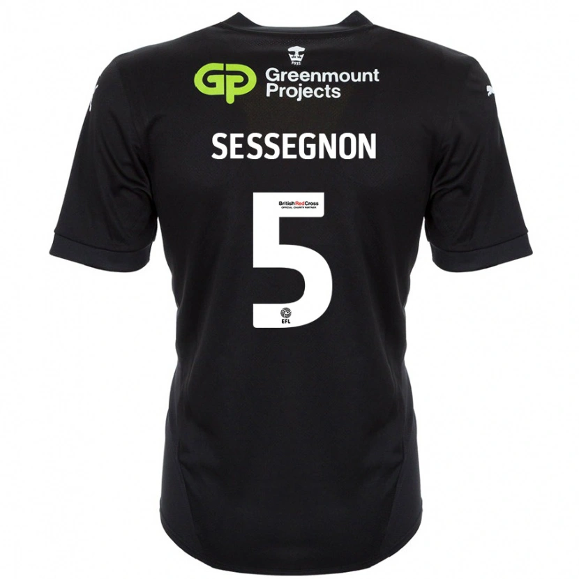 Danxen Uomo Maglia Steven Sessegnon #5 Nero Kit Gara Away 2024/25 Maglietta