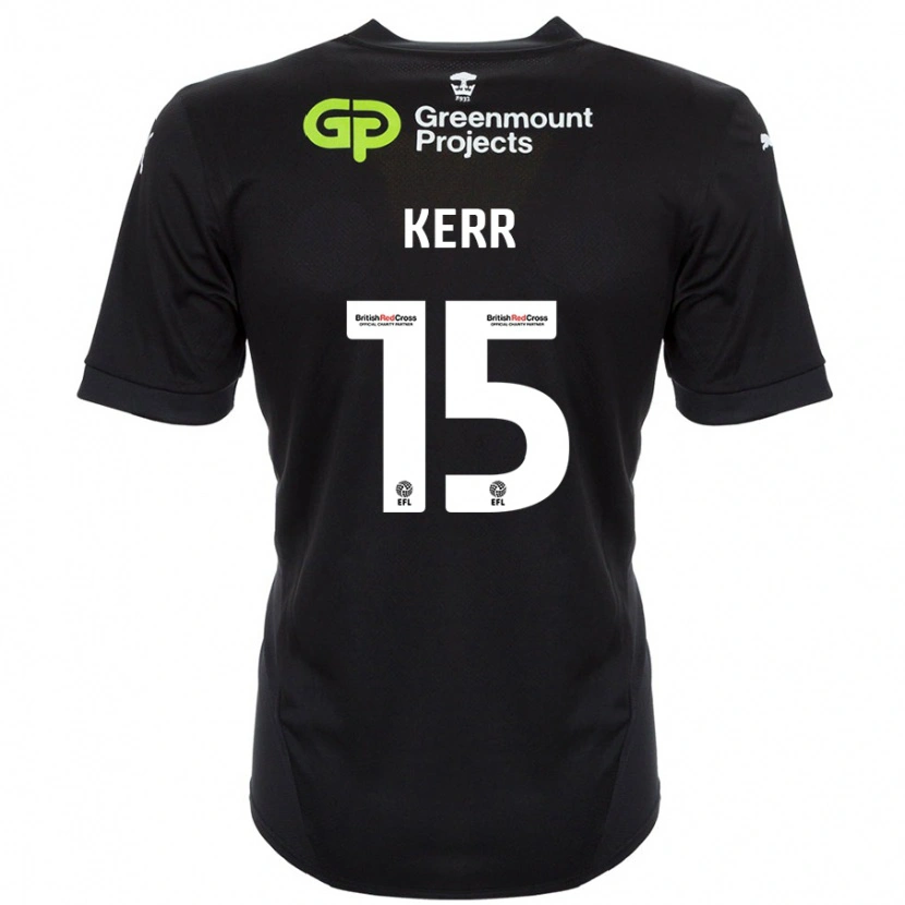 Danxen Uomo Maglia Jason Kerr #15 Nero Kit Gara Away 2024/25 Maglietta