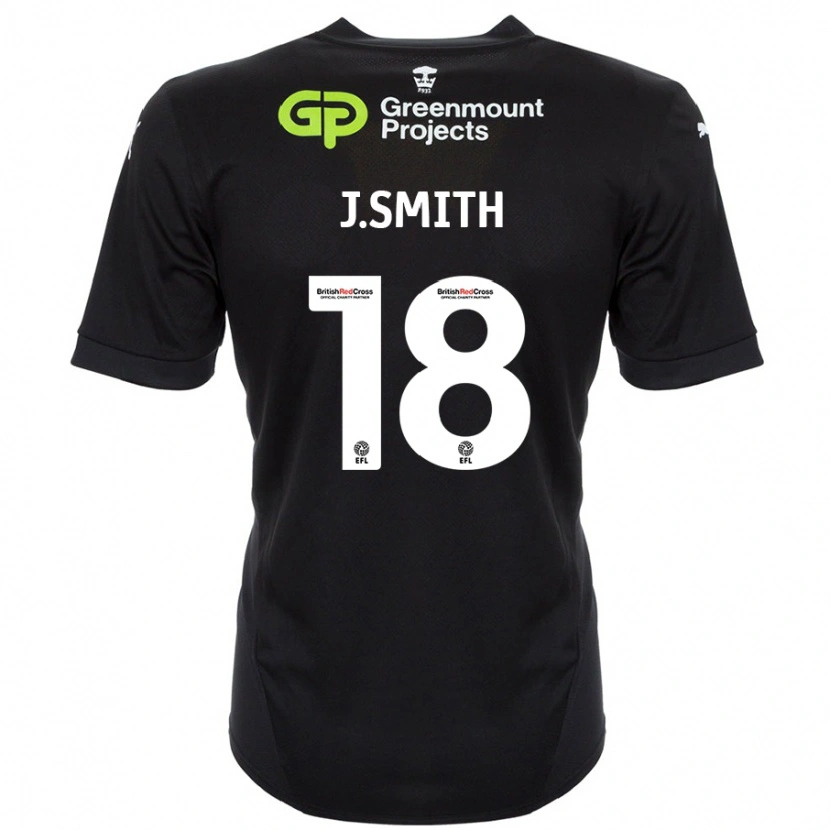 Danxen Uomo Maglia Jonny Smith #18 Nero Kit Gara Away 2024/25 Maglietta
