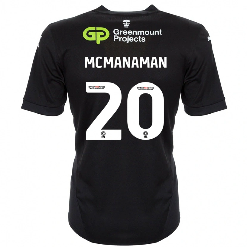 Danxen Uomo Maglia Callum Mcmanaman #20 Nero Kit Gara Away 2024/25 Maglietta