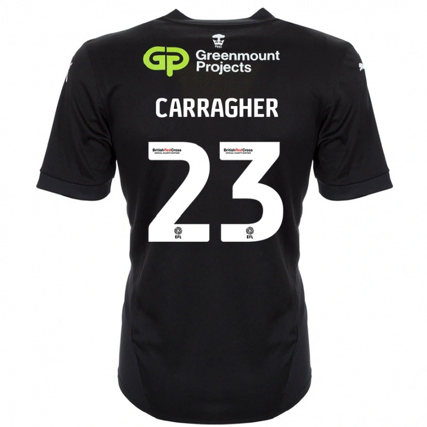 Danxen Uomo Maglia James Carragher #23 Nero Kit Gara Away 2024/25 Maglietta