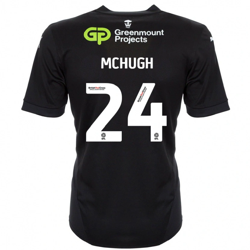 Danxen Uomo Maglia Harry Mchugh #24 Nero Kit Gara Away 2024/25 Maglietta