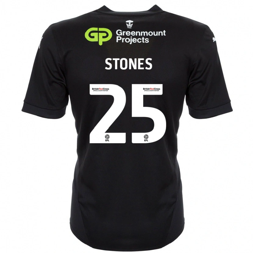 Danxen Uomo Maglia Josh Stones #25 Nero Kit Gara Away 2024/25 Maglietta