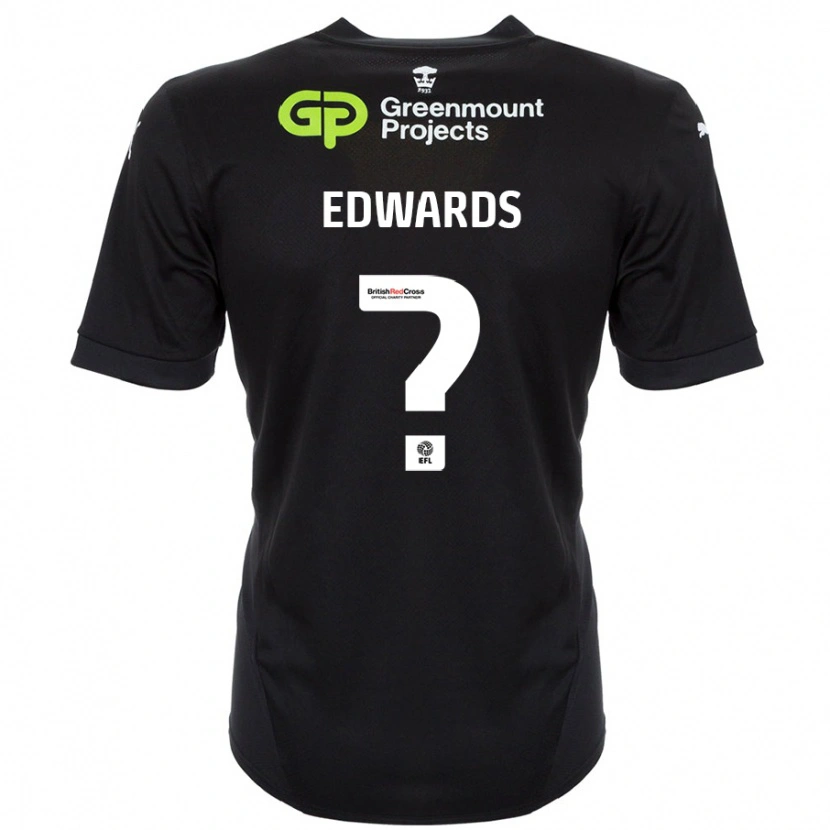 Danxen Uomo Maglia Christy Edwards #0 Nero Kit Gara Away 2024/25 Maglietta