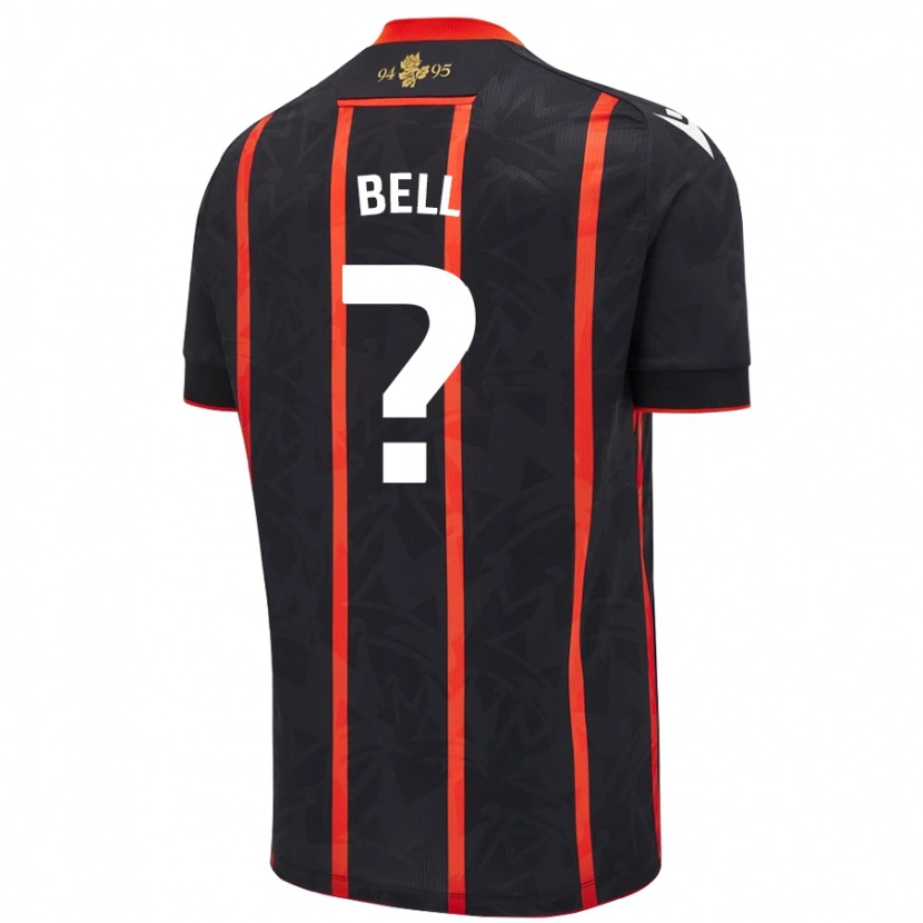Danxen Uomo Maglia Lewis Bell #0 Nero Rosso Kit Gara Away 2024/25 Maglietta