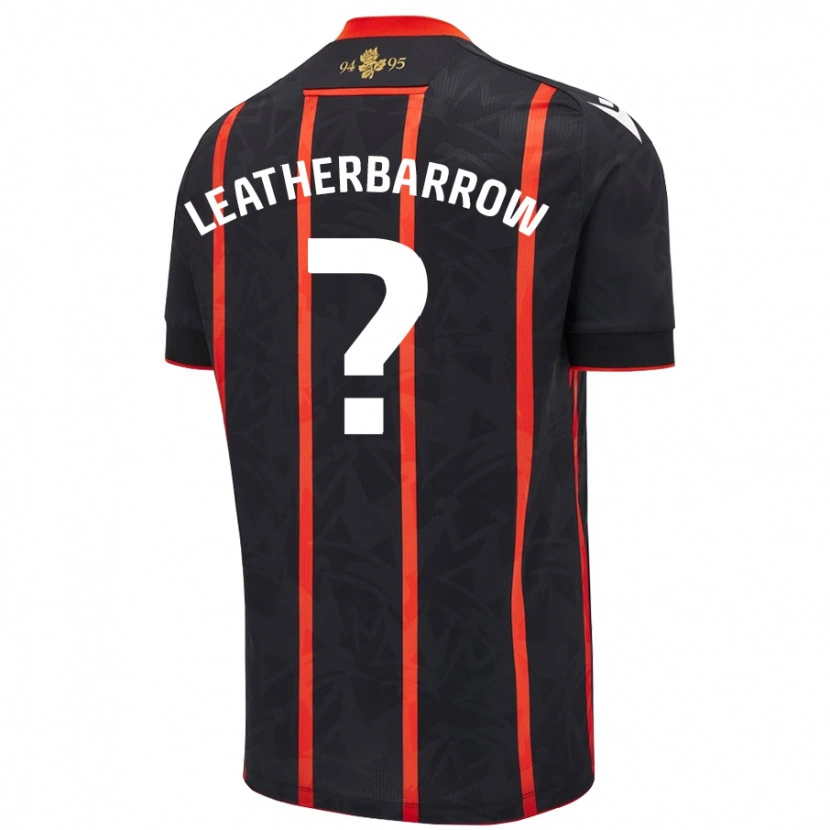 Danxen Uomo Maglia Freddie Leatherbarrow #0 Nero Rosso Kit Gara Away 2024/25 Maglietta