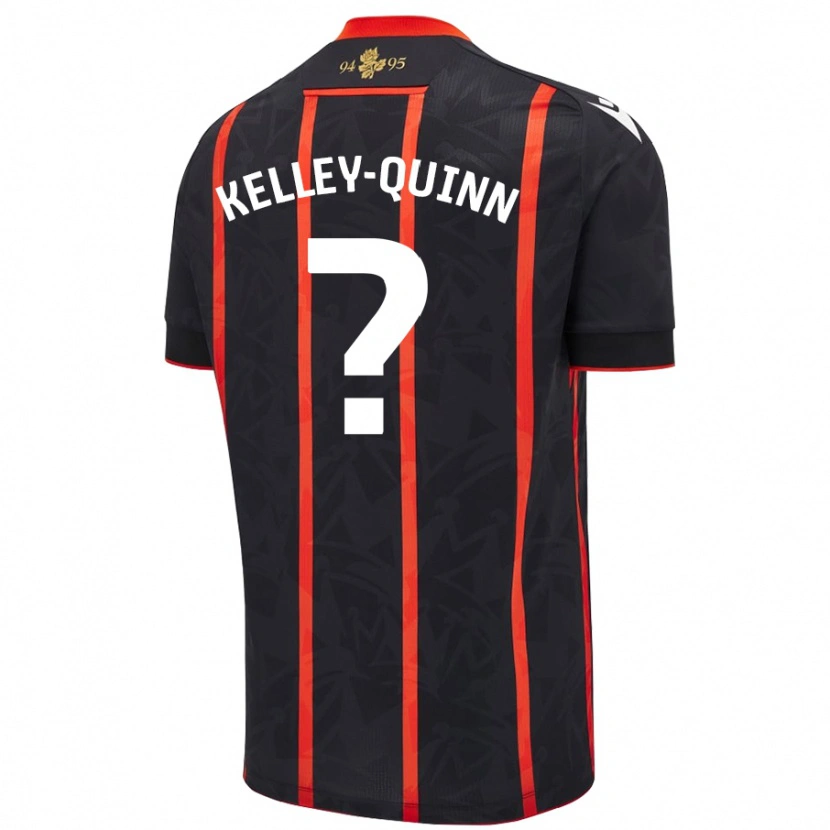 Danxen Uomo Maglia Leon Kelley-Quinn #0 Nero Rosso Kit Gara Away 2024/25 Maglietta