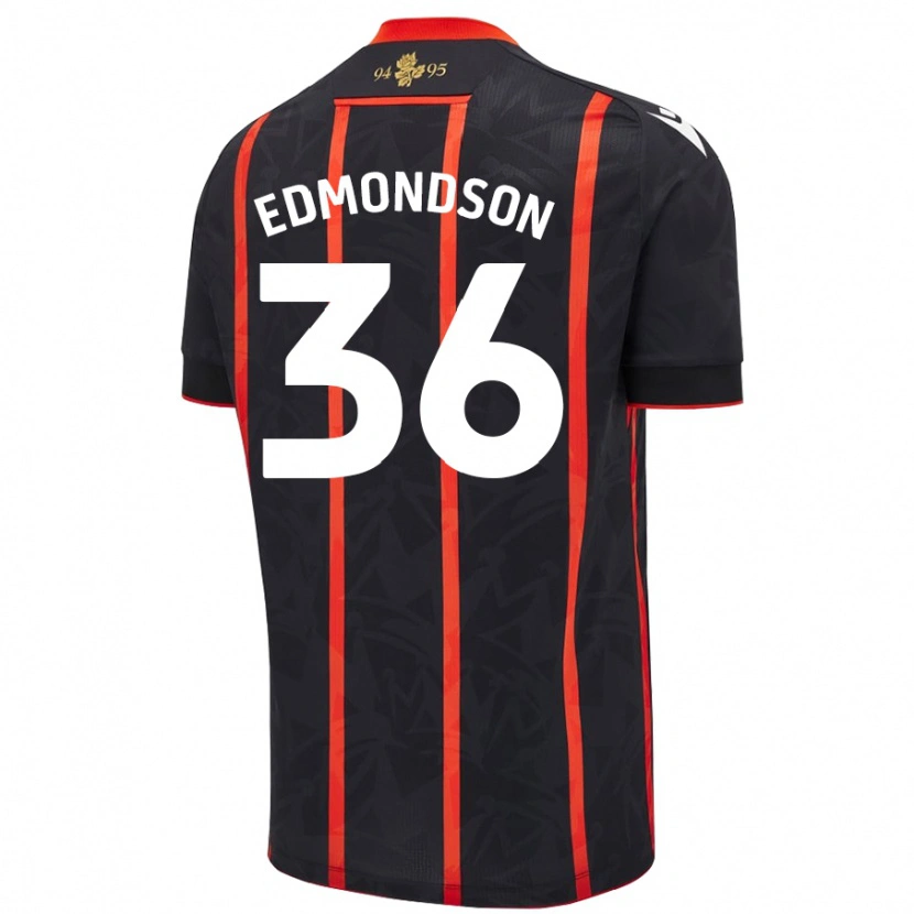 Danxen Uomo Maglia James Edmondson #36 Nero Rosso Kit Gara Away 2024/25 Maglietta