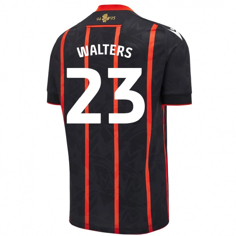Danxen Uomo Maglia Georgia Walters #23 Nero Rosso Kit Gara Away 2024/25 Maglietta