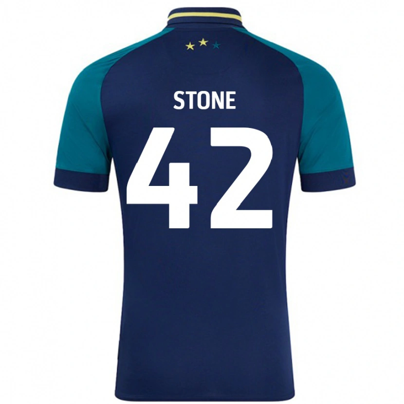 Danxen Uomo Maglia Michael Stone #42 Blu Navy Verde Scuro Kit Gara Away 2024/25 Maglietta