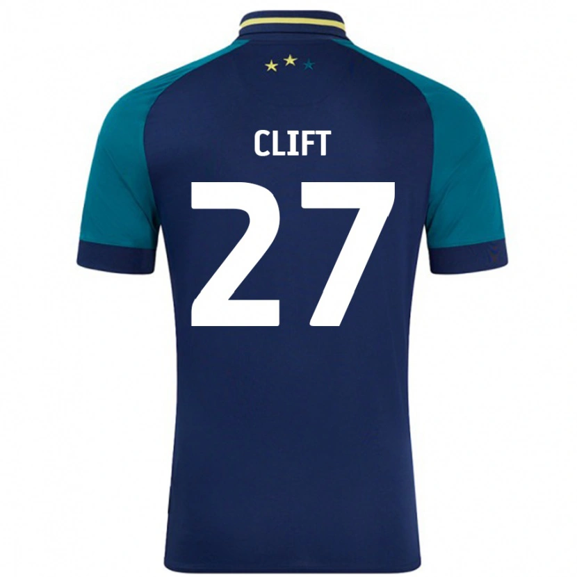 Danxen Uomo Maglia Cassidy Clift #27 Blu Navy Verde Scuro Kit Gara Away 2024/25 Maglietta