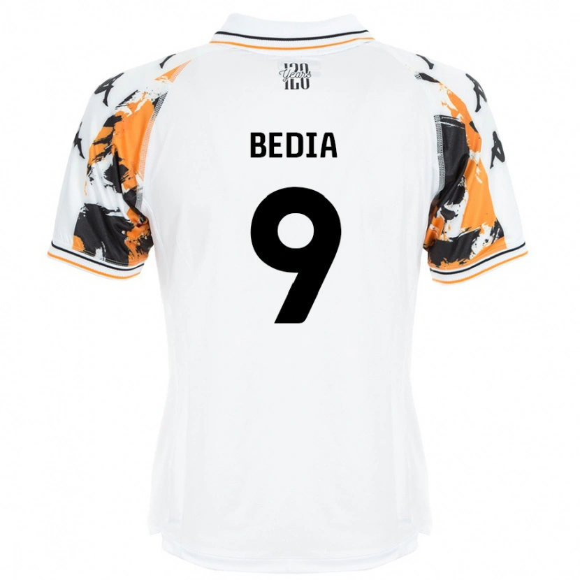 Danxen Uomo Maglia Chris Bedia #9 Bianco Kit Gara Away 2024/25 Maglietta