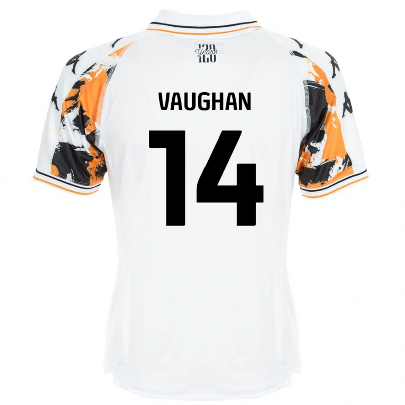 Danxen Uomo Maglia Harry Vaughan #14 Bianco Kit Gara Away 2024/25 Maglietta