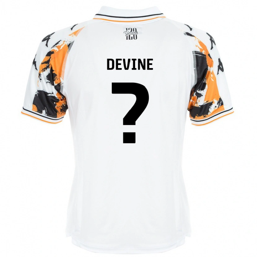 Danxen Uomo Maglia Ed Devine #0 Bianco Kit Gara Away 2024/25 Maglietta