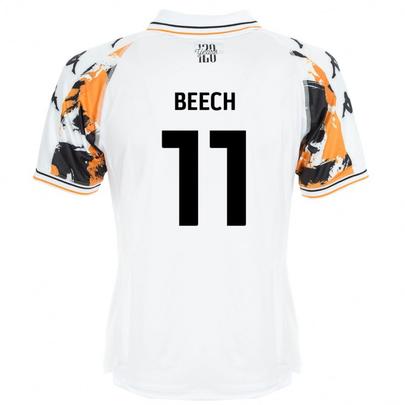 Danxen Uomo Maglia Rebecca Beech #11 Bianco Kit Gara Away 2024/25 Maglietta