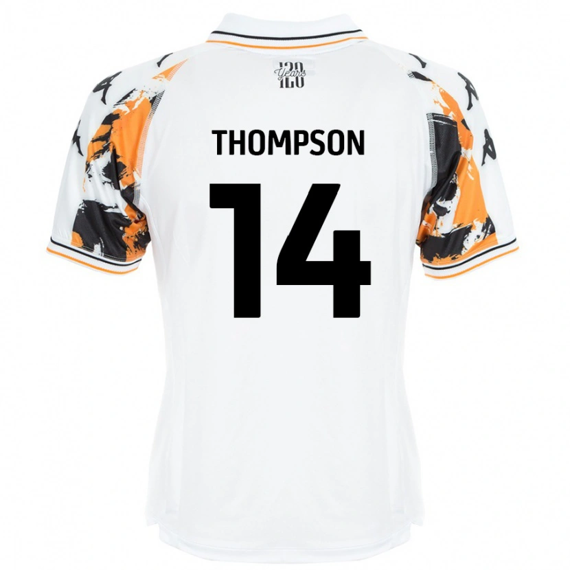 Danxen Uomo Maglia Katie Thompson #14 Bianco Kit Gara Away 2024/25 Maglietta