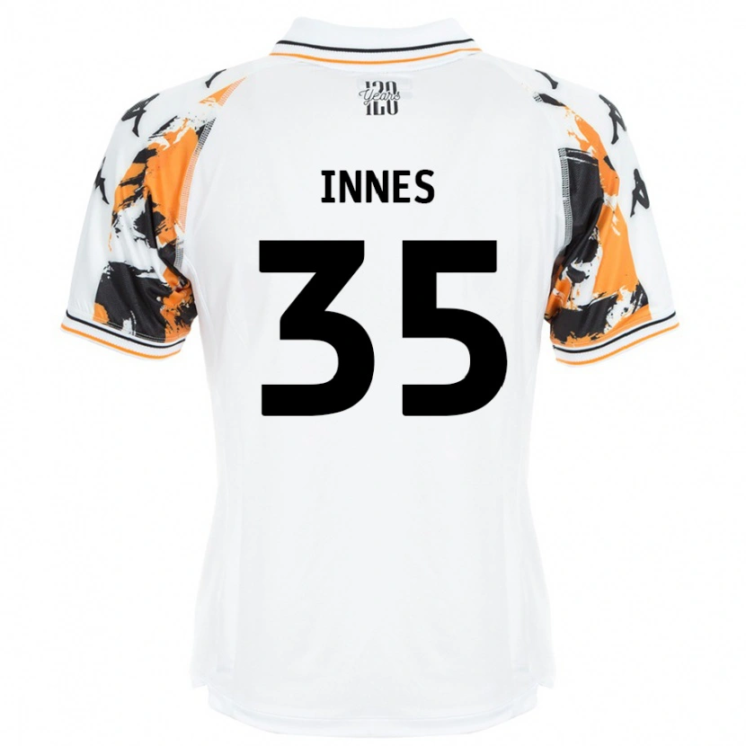 Danxen Uomo Maglia Emma Innes #35 Bianco Kit Gara Away 2024/25 Maglietta