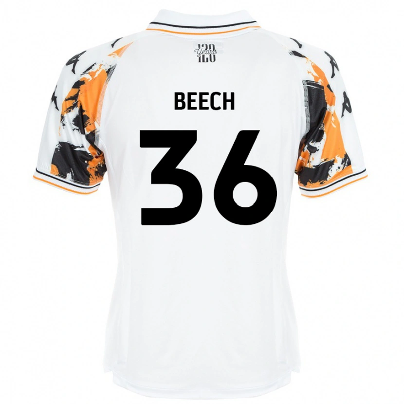 Danxen Uomo Maglia Amy Beech #36 Bianco Kit Gara Away 2024/25 Maglietta