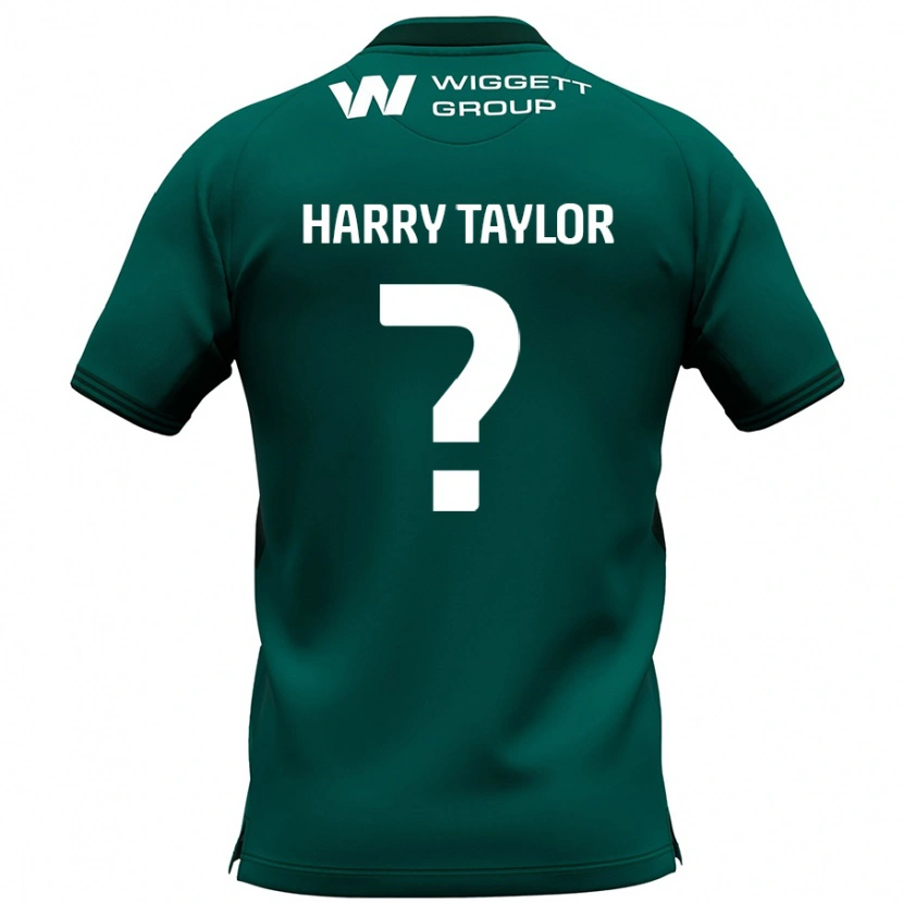 Danxen Uomo Maglia Harry Taylor #0 Verde Kit Gara Away 2024/25 Maglietta
