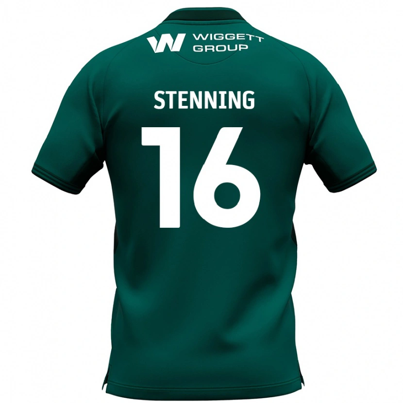 Danxen Uomo Maglia Ellie Stenning #16 Verde Kit Gara Away 2024/25 Maglietta
