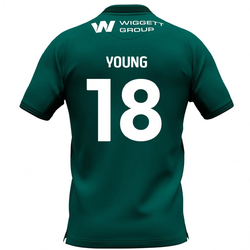 Danxen Uomo Maglia Michelle Young #18 Verde Kit Gara Away 2024/25 Maglietta