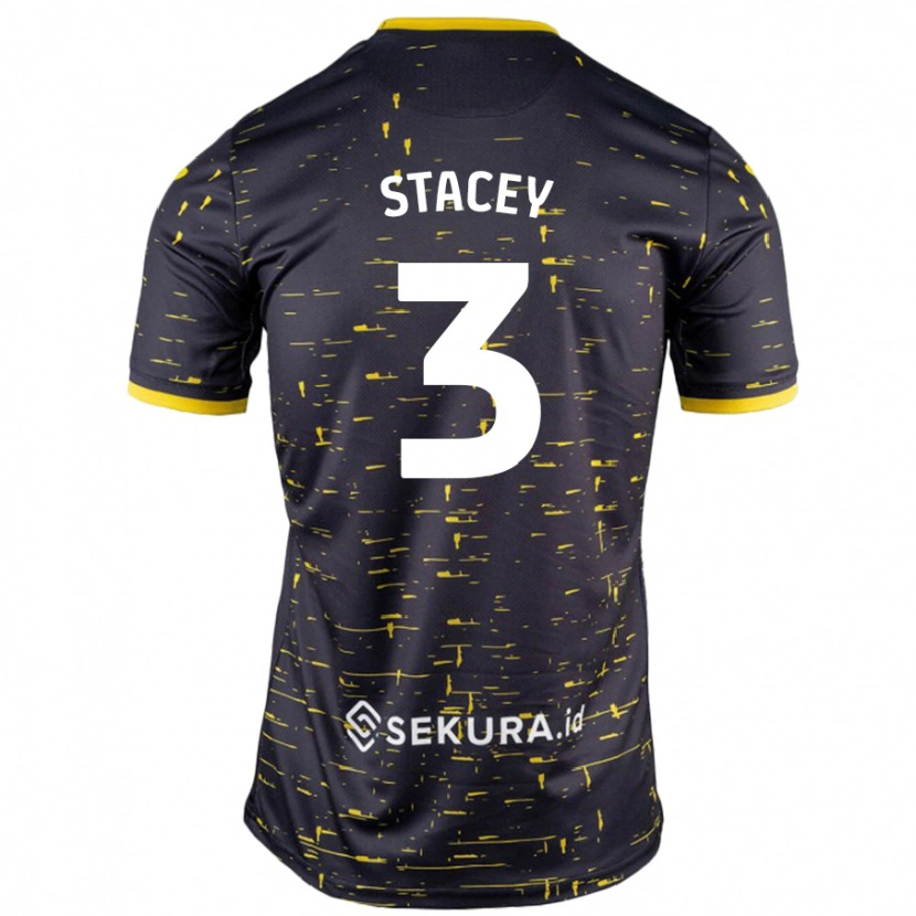 Danxen Uomo Maglia Jack Stacey #3 Nero Giallo Kit Gara Away 2024/25 Maglietta