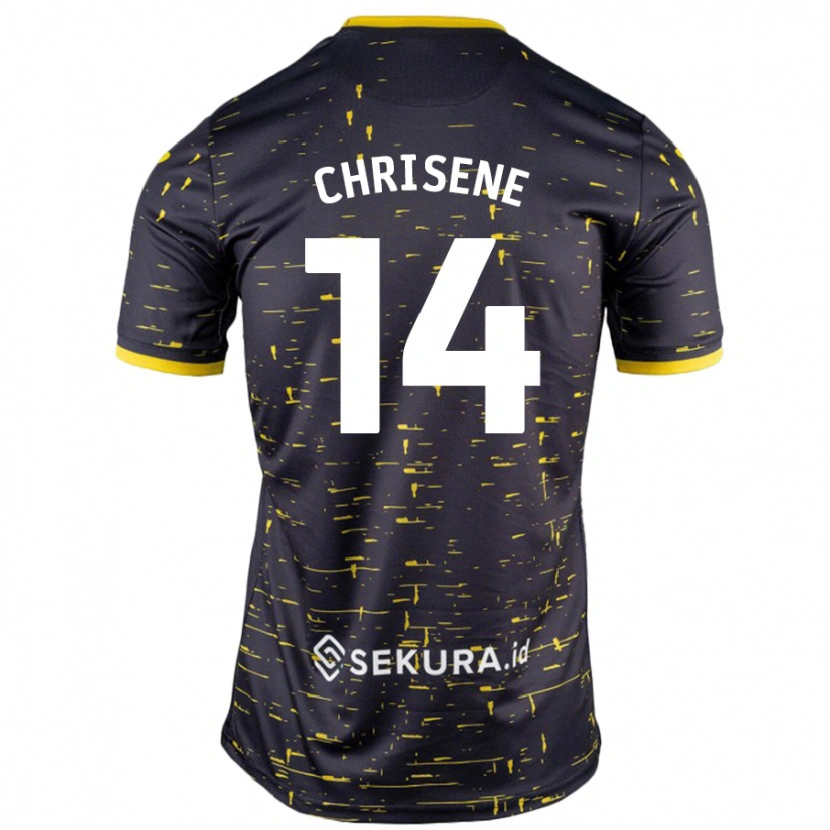 Danxen Uomo Maglia Ben Chrisene #14 Nero Giallo Kit Gara Away 2024/25 Maglietta
