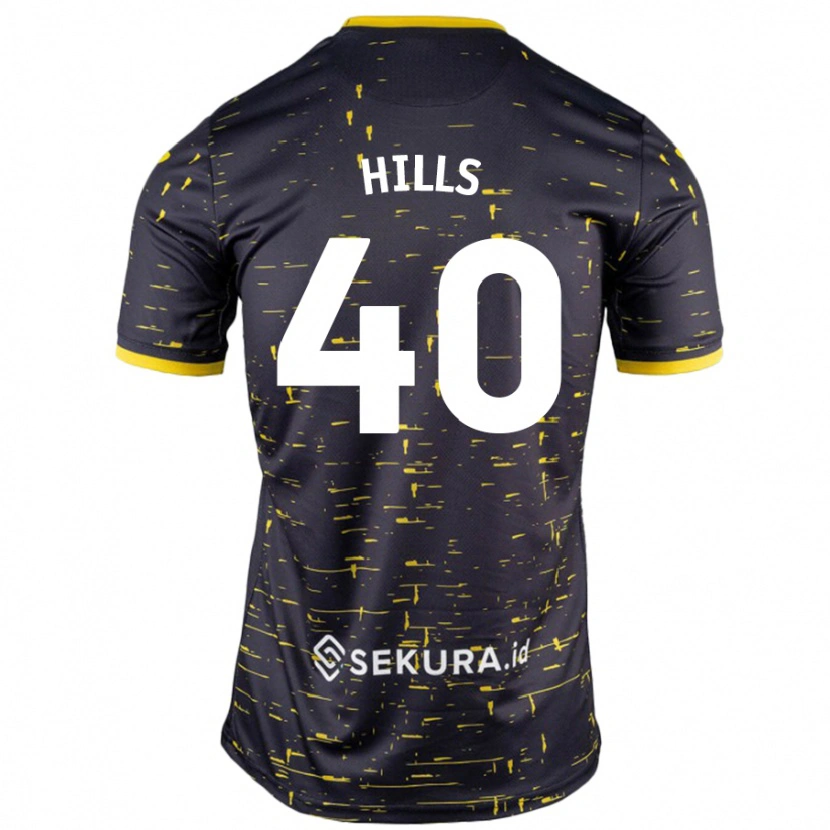 Danxen Uomo Maglia Brad Hills #40 Nero Giallo Kit Gara Away 2024/25 Maglietta