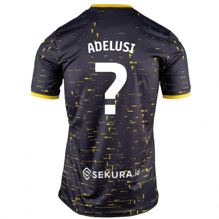 Danxen Uomo Maglia Theodore Adelusi #0 Nero Giallo Kit Gara Away 2024/25 Maglietta