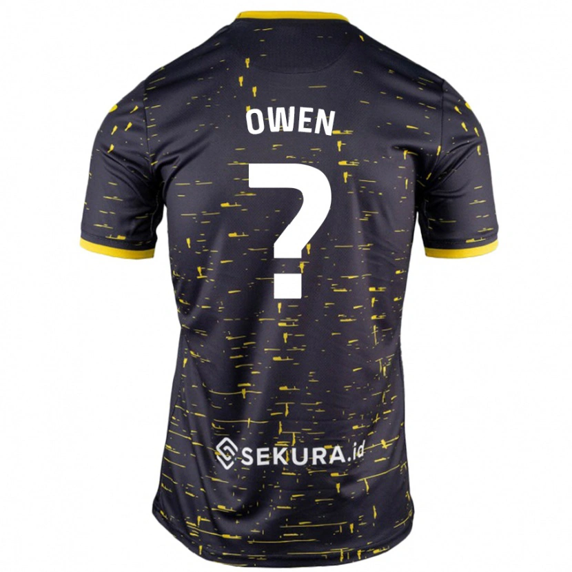 Danxen Uomo Maglia Jaiden Owen #0 Nero Giallo Kit Gara Away 2024/25 Maglietta