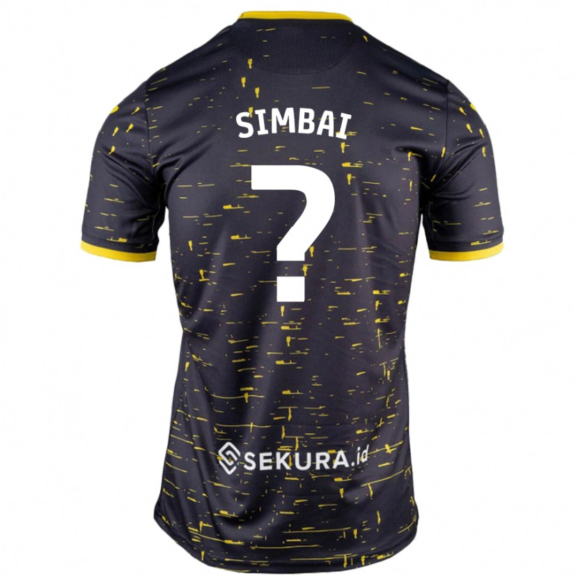 Danxen Uomo Maglia Kingston Simbai #0 Nero Giallo Kit Gara Away 2024/25 Maglietta