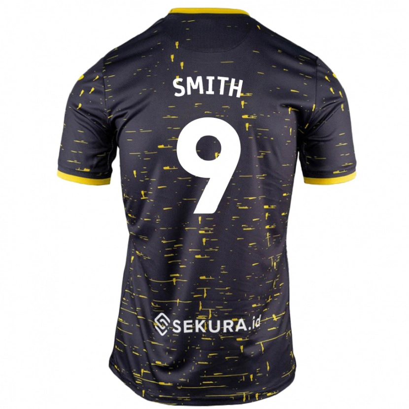 Danxen Uomo Maglia Ellie Smith #9 Nero Giallo Kit Gara Away 2024/25 Maglietta
