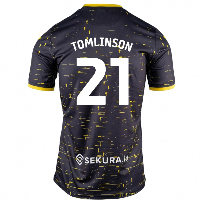 Danxen Uomo Maglia Lauren Tomlinson #21 Nero Giallo Kit Gara Away 2024/25 Maglietta