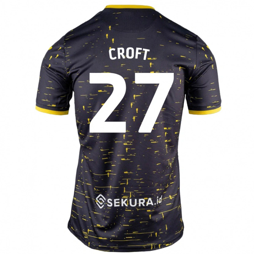 Danxen Uomo Maglia Mary Croft #27 Nero Giallo Kit Gara Away 2024/25 Maglietta