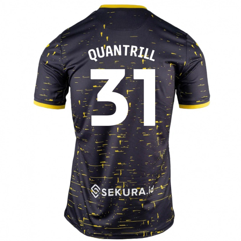 Danxen Uomo Maglia Sarah Quantrill #31 Nero Giallo Kit Gara Away 2024/25 Maglietta
