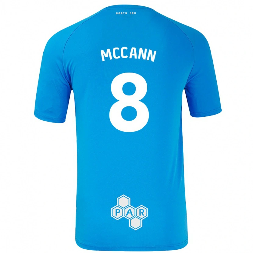 Danxen Uomo Maglia Ali Mccann #8 Azzurro Kit Gara Away 2024/25 Maglietta