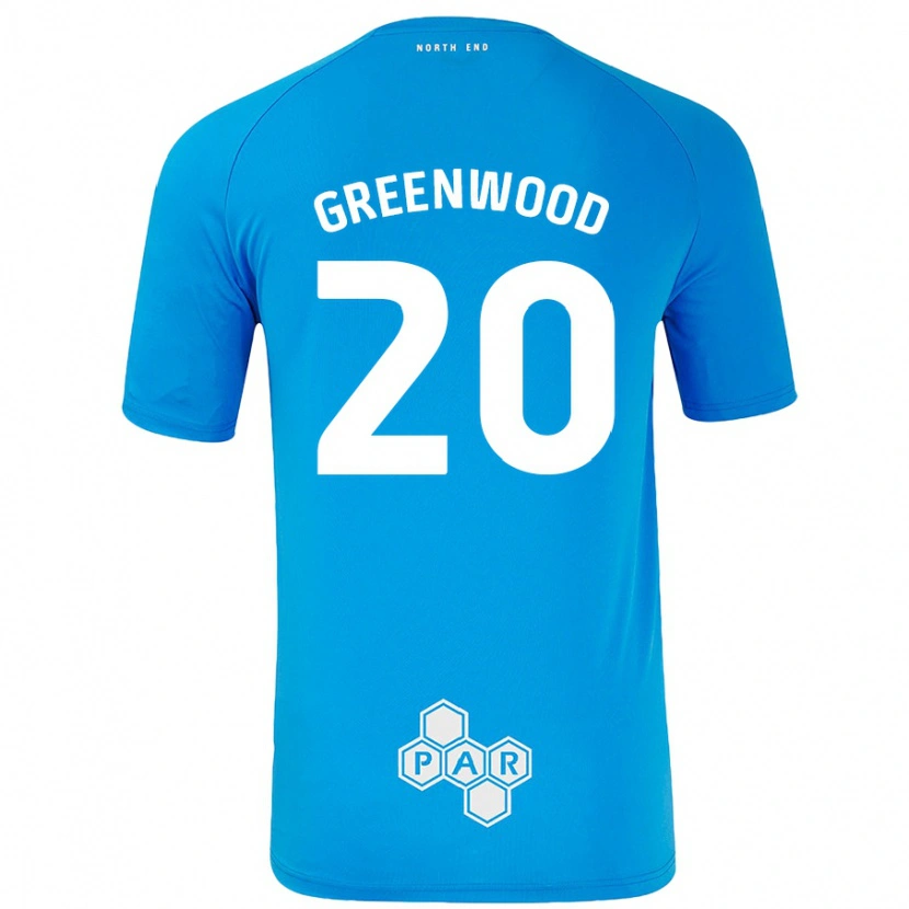 Danxen Uomo Maglia Sam Greenwood #20 Azzurro Kit Gara Away 2024/25 Maglietta
