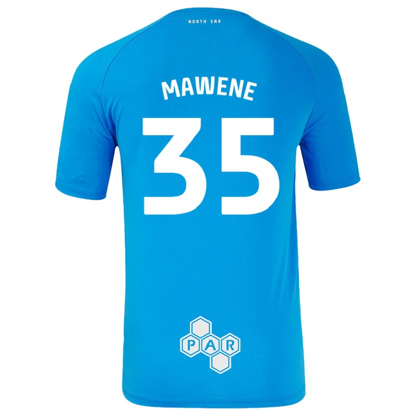 Danxen Uomo Maglia Noah Mawene #35 Azzurro Kit Gara Away 2024/25 Maglietta