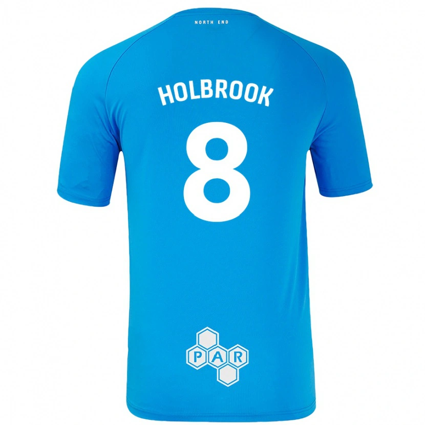 Danxen Uomo Maglia Jess Holbrook #8 Azzurro Kit Gara Away 2024/25 Maglietta