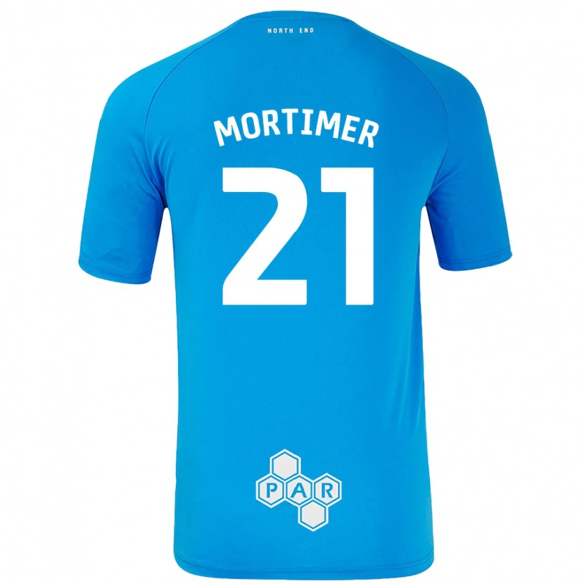 Danxen Uomo Maglia Jodie Mortimer #21 Azzurro Kit Gara Away 2024/25 Maglietta
