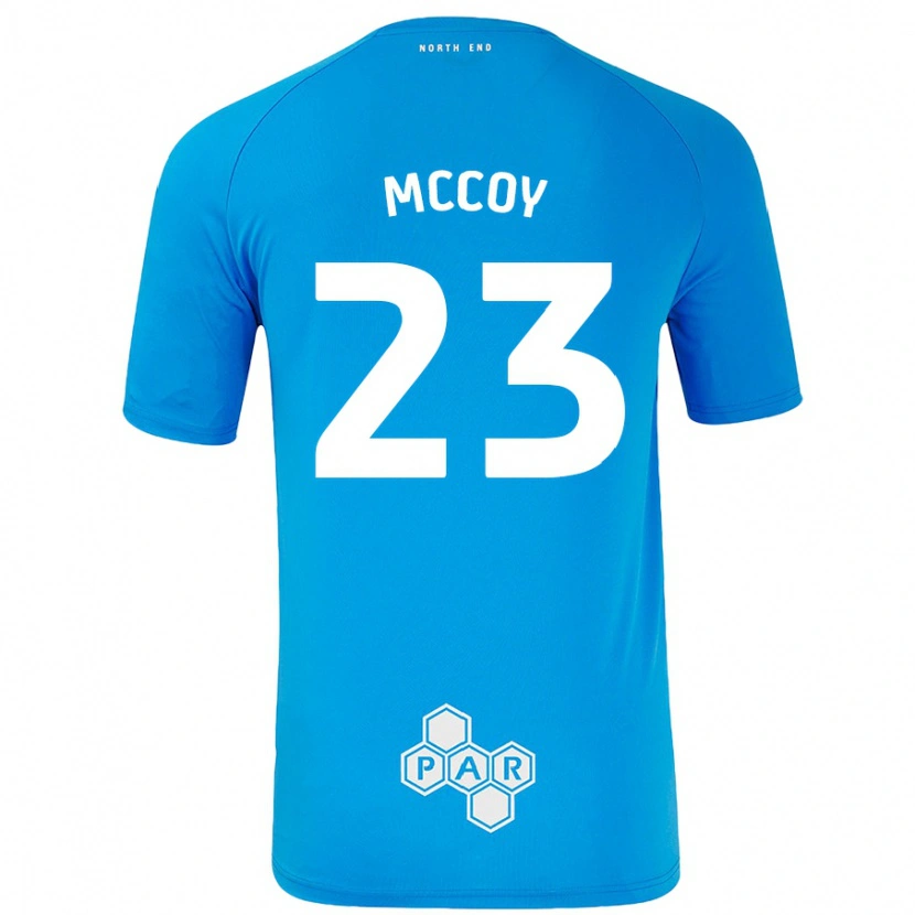 Danxen Uomo Maglia Faye Mccoy #23 Azzurro Kit Gara Away 2024/25 Maglietta
