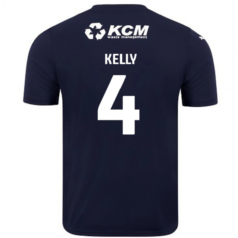 Danxen Uomo Maglia Liam Kelly #4 Blu Navy Kit Gara Away 2024/25 Maglietta