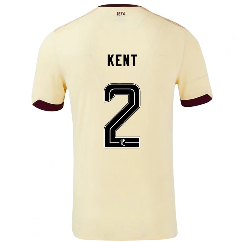 Danxen Uomo Maglia Frankie Kent #2 Crema Borgogna Kit Gara Away 2024/25 Maglietta