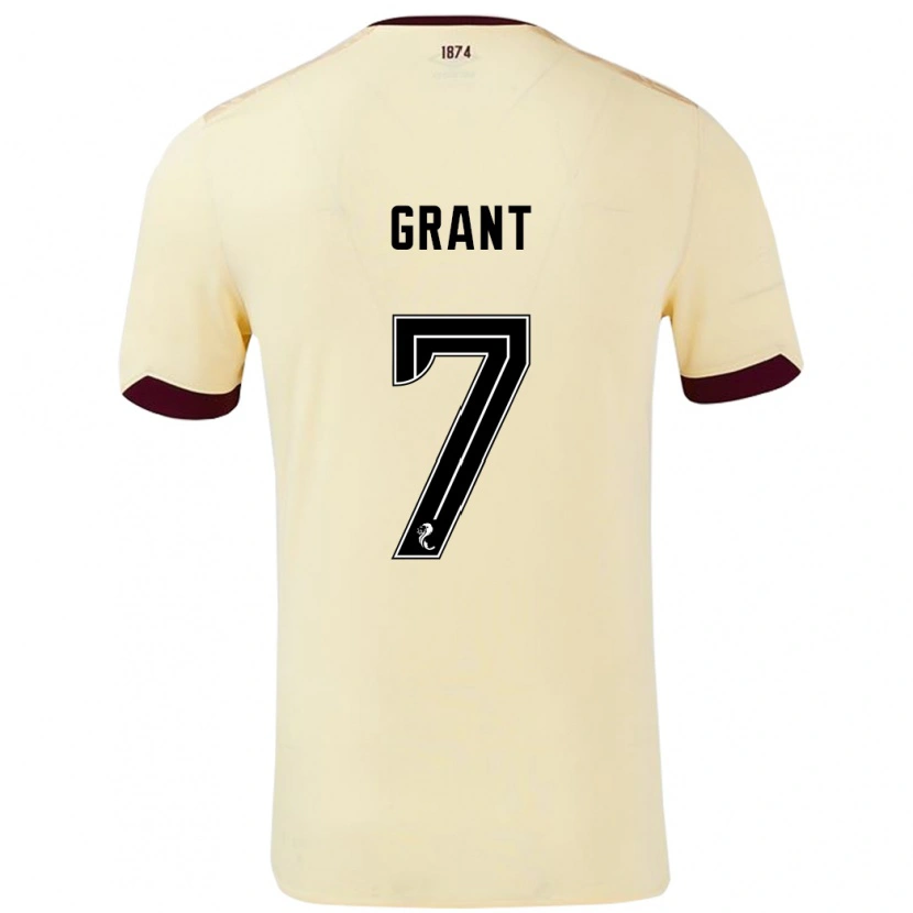 Danxen Uomo Maglia Jorge Grant #7 Crema Borgogna Kit Gara Away 2024/25 Maglietta