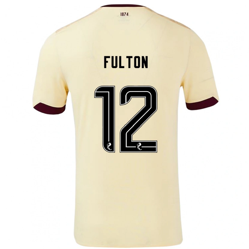 Danxen Uomo Maglia Ryan Fulton #12 Crema Borgogna Kit Gara Away 2024/25 Maglietta