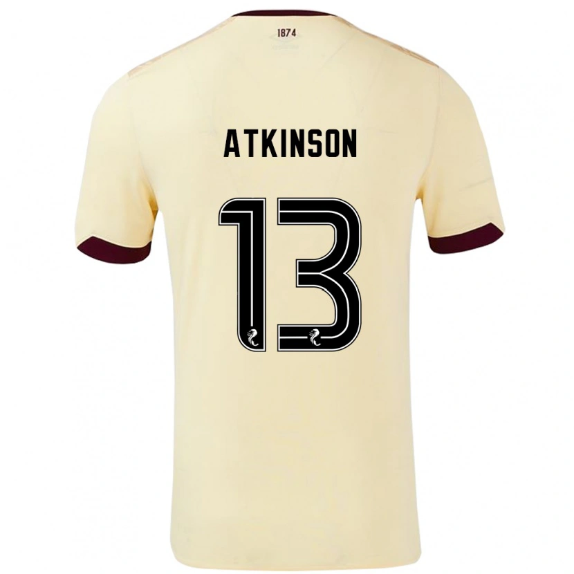 Danxen Uomo Maglia Nathaniel Atkinson #13 Crema Borgogna Kit Gara Away 2024/25 Maglietta